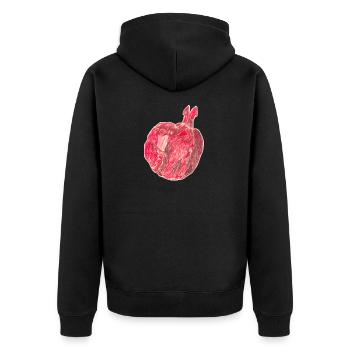 pomegranate - Unisex Premium Organic Zip Hoodie - black - Back - Nico (187cm)