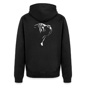 Chinese Shar Pei Silhouette Hunde Hund Wilsigns - Unisex Premium Bio Zip Hoodie - Schwarz - Hinten - Nico (187cm)