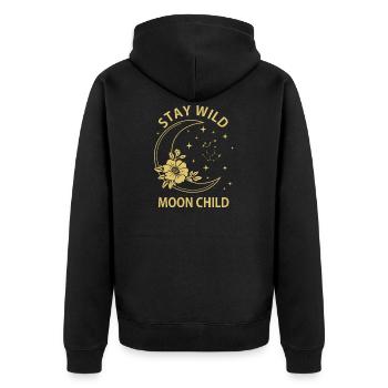 Reste Sauvage, Enfant de la Lune - Veste à capuche bio Premium Unisexe - noir - Dos - Nico (187cm)