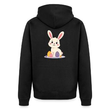 Lapin de Pâques - Veste à capuche bio Premium Unisexe - noir - Dos - Nico (187cm)