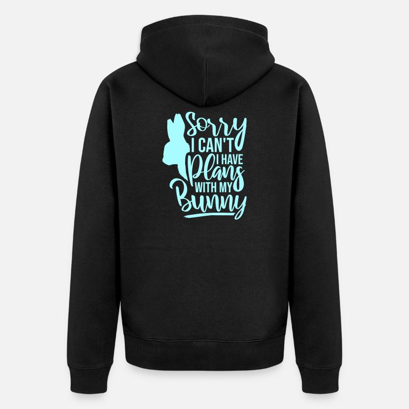 Scusa, non posso, ho dei programmi con il mio logo Bunny Hase - Felpa con cappuccio ecologica premium unisex - nero