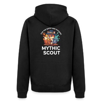Mythic Scout Fox Quest And Potions Fantasy Art - Unisex Premium Organic Zip Hoodie - black - Back - Nico (187cm)