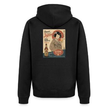 Geisha Golden Ale Vintage Poster - Unisex Premium Bio Zip Hoodie - Schwarz - Hinten - Nico (187cm)