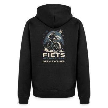 Vélo Toute l'Année - Pas d'Excuses Design - Veste à capuche bio Premium Unisexe - noir - Dos - Nico (187cm)