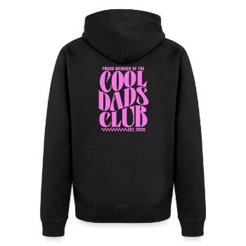 Cool Dads Club - Dad-to-be 2026 Gift - Unisex Premium Organic Zip Hoodie - black - Back - Nico (187cm)