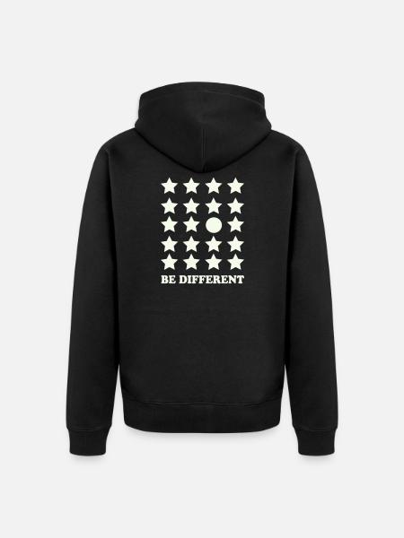 Be Different Star Grid Circle - Unisex Premium Organic Zip Hoodie - black
