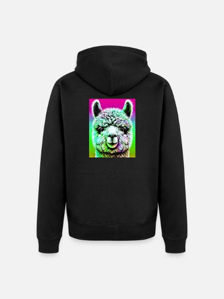 Alpaca - Unisex Premium Organic Zip Hoodie - black
