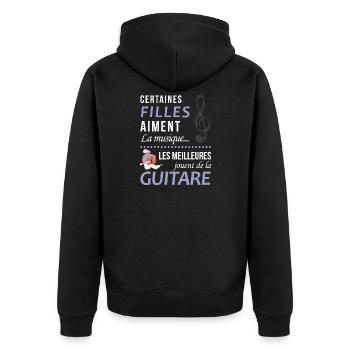 Certaines Filles Aiment La Musique Les Meilleur... - Veste à capuche bio Premium Unisexe - noir - Dos - Nico (187cm)