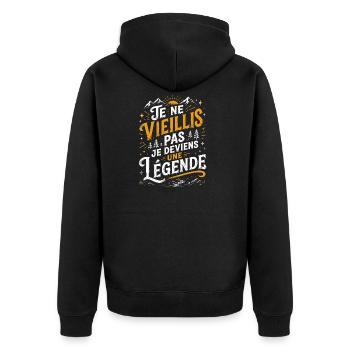 Idée Cadeau Anniversaire Drôle Original Humoristiq - Veste à capuche bio Premium Unisexe - noir - Dos - Nico (187cm)