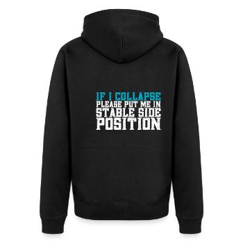 Running Vintage 26.2 Miles Marathoner Half - Unisex Premium Organic Zip Hoodie - black - Back - Nico (187cm)