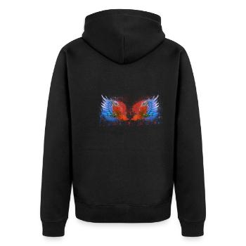 angelwings,angel,angel wings,wings,colorful - Unisex Premium Organic Zip Hoodie - black - Back - Nico (187cm)