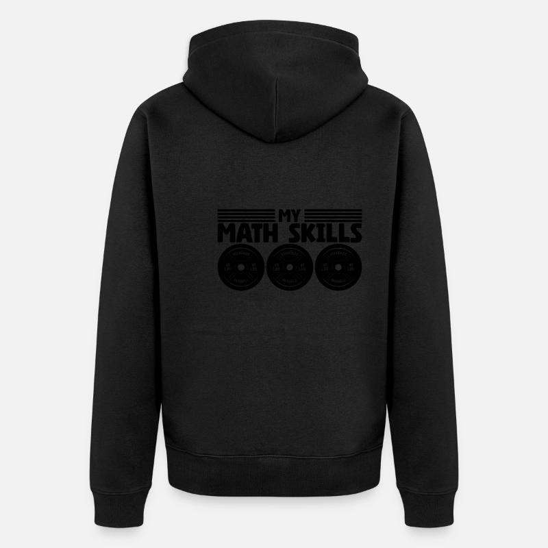 Weightlifter Weight Plates Bodybuilder Math - Unisex Premium Bio Zip Hoodie - Schwarz