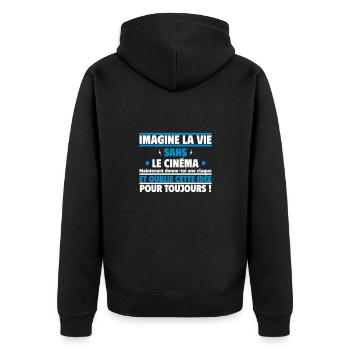 imagine la vie sans le cinéma - Veste à capuche bio Premium Unisexe - noir - Dos - Nico (187cm)