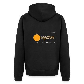 Partner motif - better together - Sun - Unisex Premium Organic Zip Hoodie - black - Back - Nico (187cm)