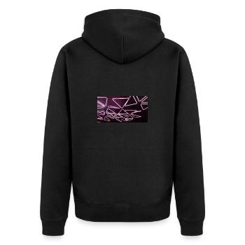 Luminale Triangel pink BST - Unisex Premium Bio Zip Hoodie - Schwarz - Hinten - Nico (187cm)