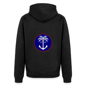 Palm Tree Anchor Icon - Unisex Premium Organic Zip Hoodie - black - Back - Nico (187cm)