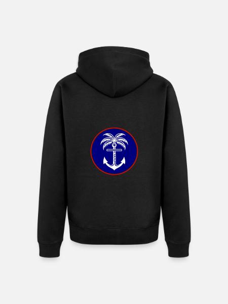 Palm Tree Anchor Icon - Unisex Premium Organic Zip Hoodie - black