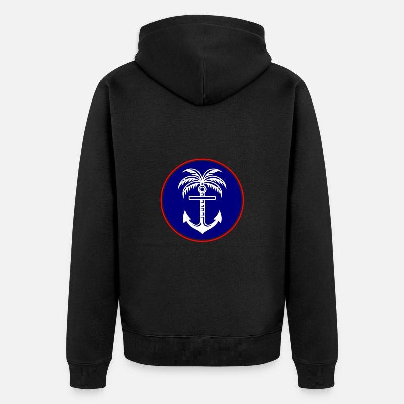 Palme Anker Symbol - Unisex Premium Bio Zip Hoodie - Schwarz