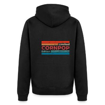 Corn Pop Was A Bad Dude Retro Cornpop Meme - Unisex Premium Bio Zip Hoodie - Schwarz - Hinten - Nico (187cm)