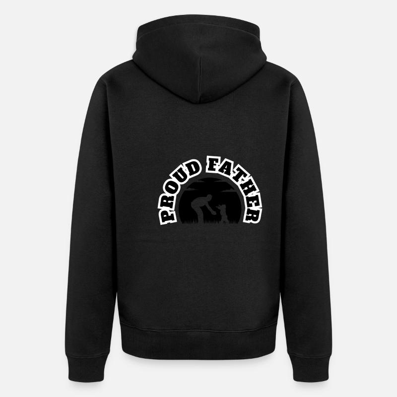 Fier Père Enfant Garçon Noir - Veste à capuche bio Premium Unisexe - noir