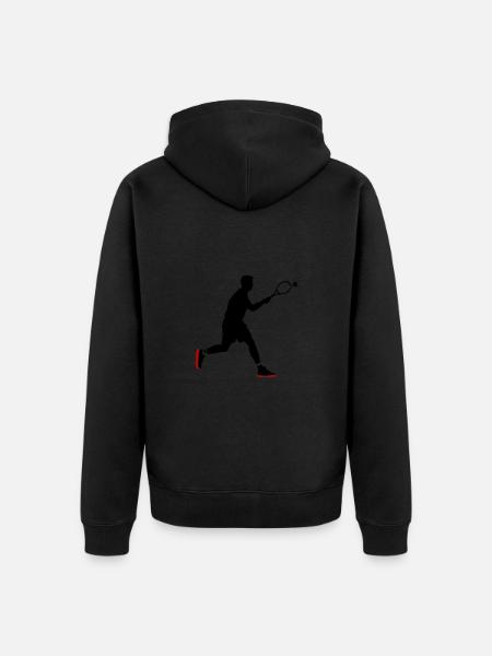Tennis Player Icon - Unisex Premium Organic Zip Hoodie - black