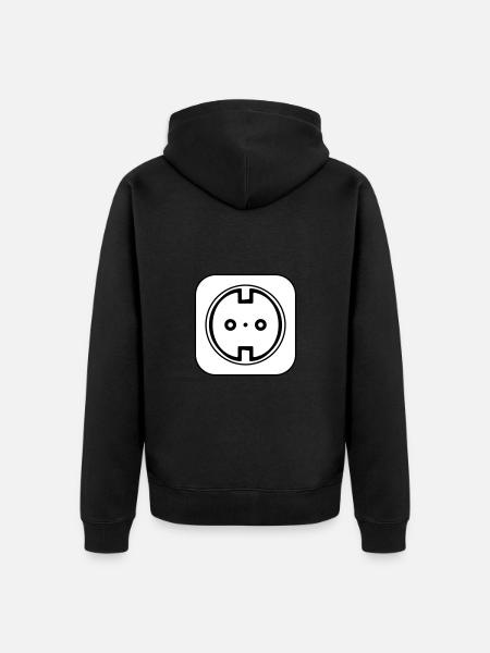 Electrical Socket Symbol Electrician - Unisex Premium Organic Zip Hoodie - black