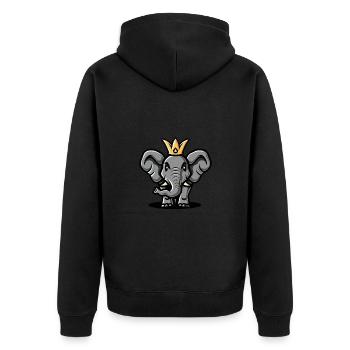 Elephant Comic Crown - Unisex Premium Organic Zip Hoodie - black - Back - Nico (187cm)