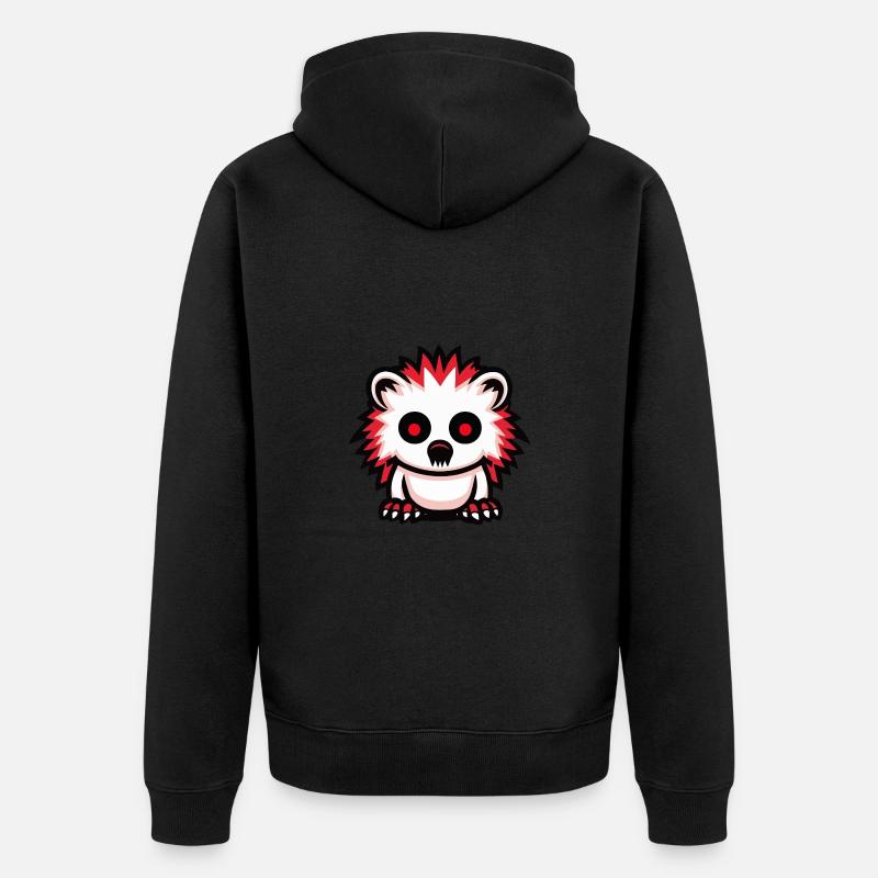 Hérisson Halloween Bande dessinée - Veste à capuche bio Premium Unisexe - noir