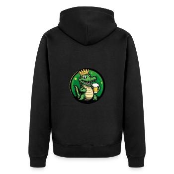 Alligator Beer Comic - Unisex Premium Organic Zip Hoodie - black - Back - Nico (187cm)