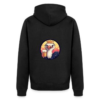 Strauss Beer Comic - Unisex Premium Organic Zip Hoodie - black - Back - Nico (187cm)