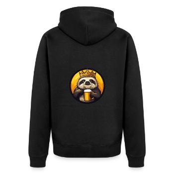 Bande dessinée de bière paresseux - Veste à capuche bio Premium Unisexe - noir - Dos - Nico (187cm)