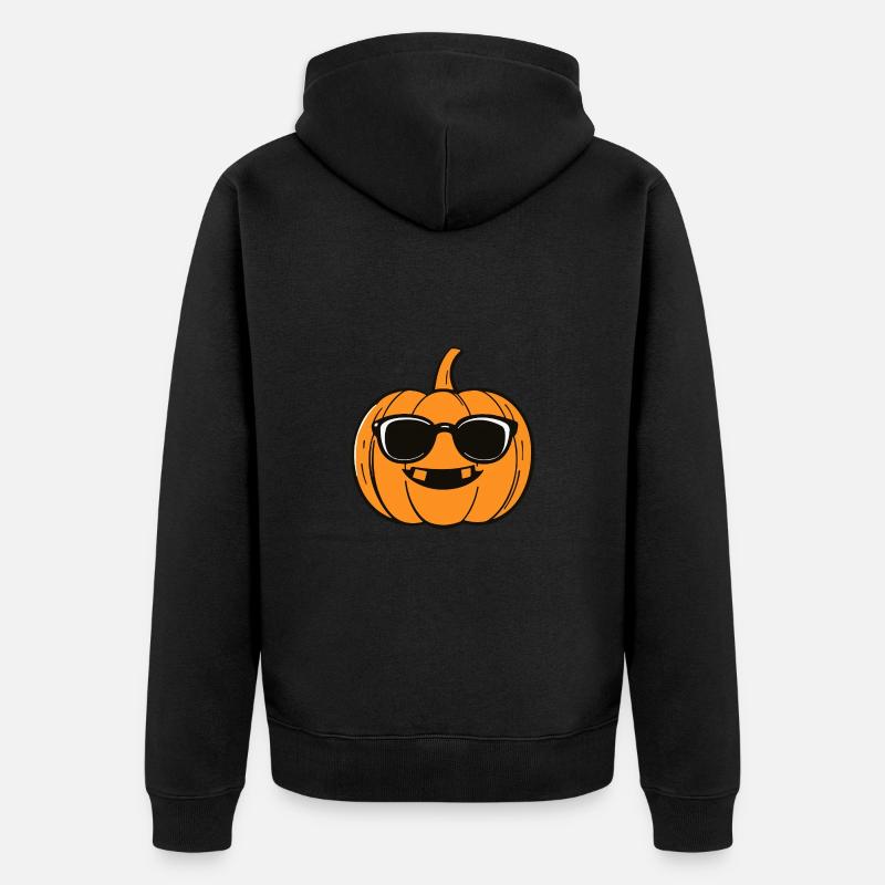 Citrouille Halloween Automne Cool - Veste à capuche bio Premium Unisexe - noir