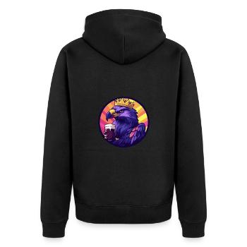 Harpy Bird Beer Comic - Unisex Premium Organic Zip Hoodie - black - Back - Nico (187cm)
