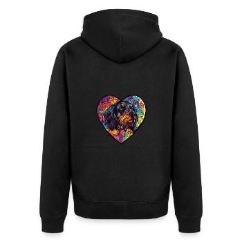 Lévrier Afghan Chien Coeur Amour - Veste à capuche bio Premium Unisexe - noir - Dos - Nico (187cm)