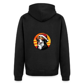 Australian Shepherd Dog Christmas Cool - Unisex Premium Organic Zip Hoodie - black - Back - Nico (187cm)