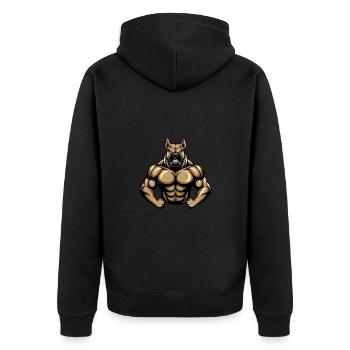 Kangal Dog Muscles Bodybuilding - Unisex Premium Organic Zip Hoodie - black - Back - Nico (187cm)