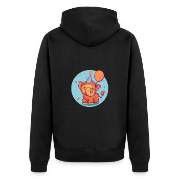 Bande dessinée d’anniversaire mammouth - Veste à capuche bio Premium Unisexe - noir - Dos - Nico (187cm)