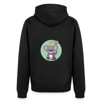 Bande dessinée d’anniversaire Koala - Veste à capuche bio Premium Unisexe - noir - Dos - Nico (187cm)