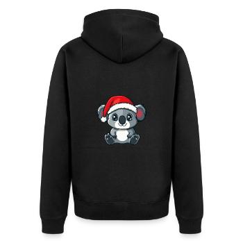 Koala Weihnachten Christmas - Unisex Premium Bio Zip Hoodie - Schwarz - Hinten - Nico (187cm)