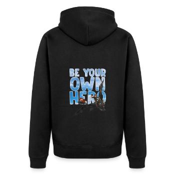 How To Train Your Dragon Be Your Own Hero Quote - Unisex Premium Organic Zip Hoodie - black - Back - Nico (187cm)