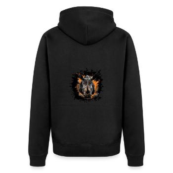 Portrait de rhinocéros - Veste à capuche bio Premium Unisexe - noir - Dos - Nico (187cm)