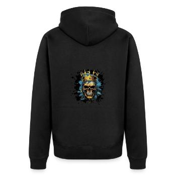 Couronne Roi Squelette - Veste à capuche bio Premium Unisexe - noir - Dos - Nico (187cm)