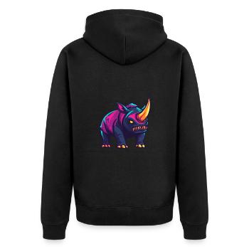 Rhino Halloween Bande dessinée Zombie - Veste à capuche bio Premium Unisexe - noir - Dos - Nico (187cm)