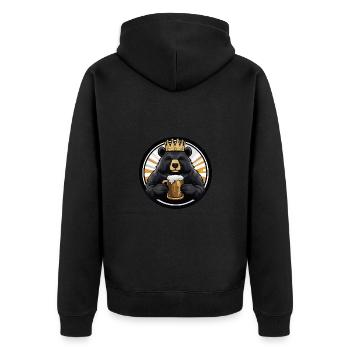 Bear Beer Comic - Unisex Premium Organic Zip Hoodie - black - Back - Nico (187cm)
