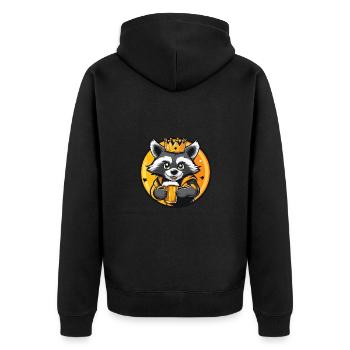 Raccoon Beer Comic - Veste à capuche bio Premium Unisexe - noir - Dos - Nico (187cm)