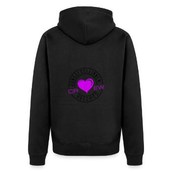 Junggesellinnenabschied Crew - Unisex Premium Bio Zip Hoodie - Schwarz - Hinten - Nico (187cm)