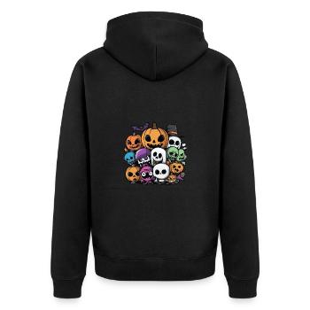 Halloween Party Figuren - Unisex Premium Bio Zip Hoodie - Schwarz - Hinten - Nico (187cm)