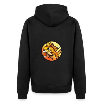 Bande dessinée de bière de poisson rouge - Veste à capuche bio Premium Unisexe - noir - Dos - Nico (187cm)