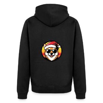 Shiba Inu Chien Noël Cool - Veste à capuche bio Premium Unisexe - noir - Dos - Nico (187cm)