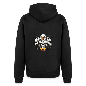 Musculation Eagle Muscles - Veste à capuche bio Premium Unisexe - noir - Dos - Nico (187cm)